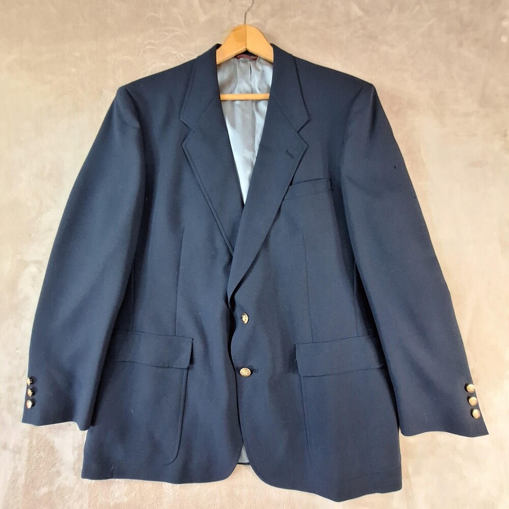 Jack Nicklaus Blazer Mens 46L Tournament Series Single Vent Gold Buttons Golf